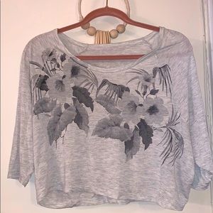 All saints cropped floral tee shirt